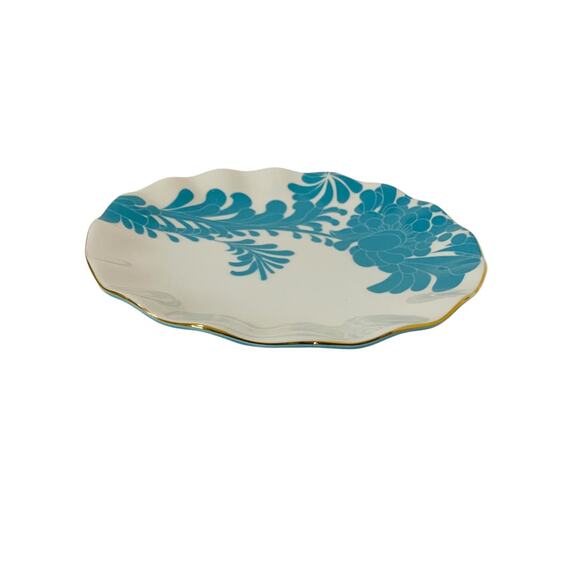 Lenox X Kate Spade Gwinnett Lane Turquoise 9.1 Inch Luncheon Plate - Picture 1 of 10